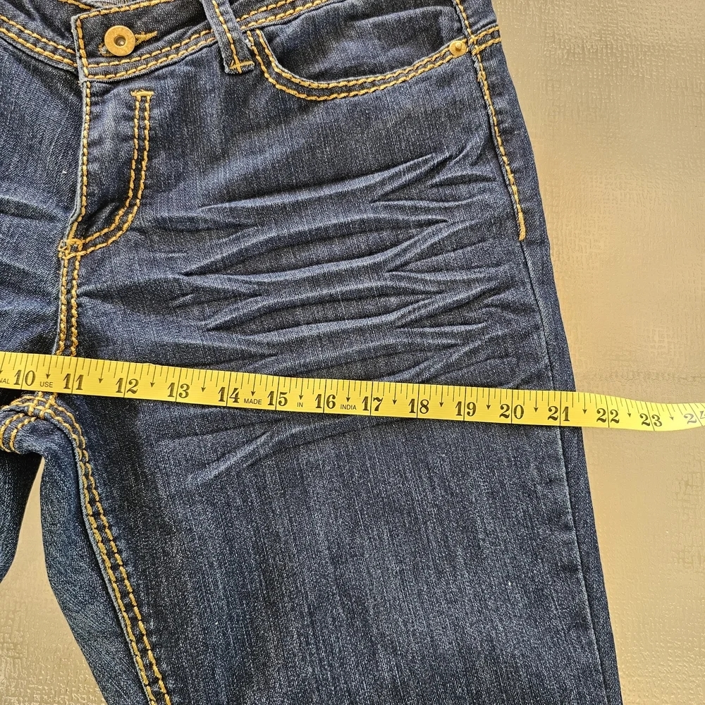 Deréon Jeans Gold Embellished Mid-Rise Skinny Denim Y2K Streetwear Glam 11/12 - Picture 10 of 13